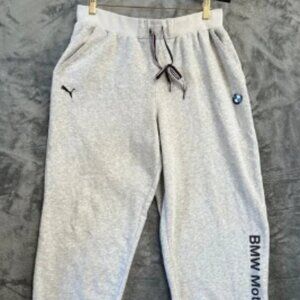 Puma BMW Motorsports Sweatpants Mens XL Gray Cotton Drawstring